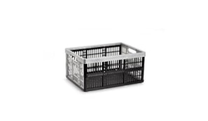 Caixa Dobrável Arrumação Plástica 48x35x4cm 32L Prata