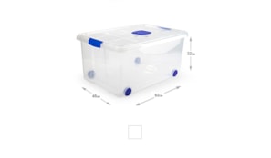 Caixa Plástico Rodas 62x45x32cm 57 Litros