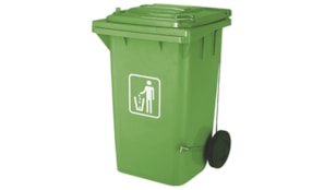 Contentor Plastico c/Pedal 2 Rodas 100 Litros Verde