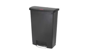 Contentor em resina Slim Jim Step-On c/Pedal 90Litros Preto