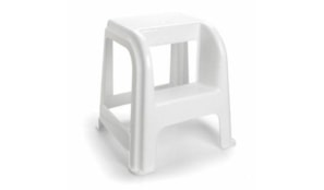 Escadote Plástico 2 Niveis 45cm Altura Cinza