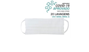 Máscara Reutilizável 20 Lavagens Branco (Pregas) 1un