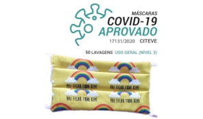 Máscara Reutilizável 50 Lavagens Adulto Arco-iris 1un