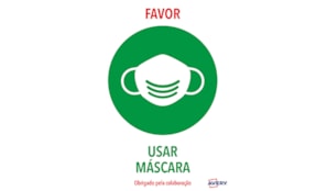 Sinalética Usar Máscara Adesivo A4 2un