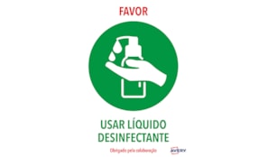 Sinalética Usar Liquido Desinfetante Adesivo A4 2un