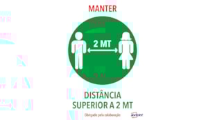 Sinalética Manter Distância Adesivo A4  2un