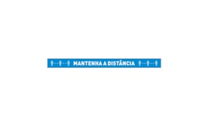 Sinalética MANTENHA A DISTÂNCIA Vinil Chão 1000x100mm