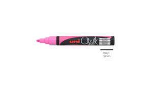 Marcador Giz Chalk UNI PWE-5M Rosa Fluorescente 1un