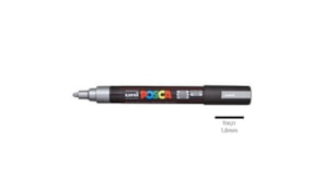 Marcador Uniball Posca PC-5M 1,8mm Prata 1un