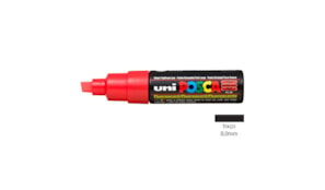 Marcador Uniball Posca PC-8K 8,0mm Vermelho Fluorescente 1un