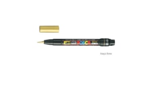 Marcador Uniball Posca Pincel PCF-350 1-10mm Ouro 1un