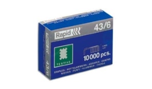 Agrafos 43/6 Textil Rapid Cx10000un