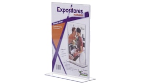 Expositor Porta Precos Acrilico 2 Face A4 em T