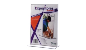 Expositor Porta Precos Acrilico 2 Face A5 em T