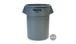 Contentor 76Litros s/Tampa Redondo Brute Cinza