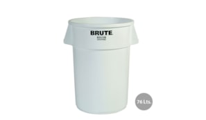 Contentor 76Litros s/Tampa Redondo Brute Branco