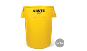 Contentor 167Litros s/Tampa c/Canais Vent Brute Amarelo