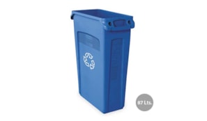 Contentor 87Litros s/Tampa c/Canais Vent Slim Jim Azul