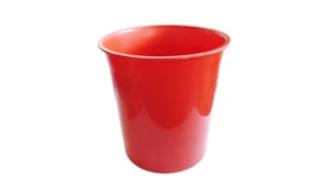 Cesto Papeis Plastico 15 Litros Vermelho Opaco