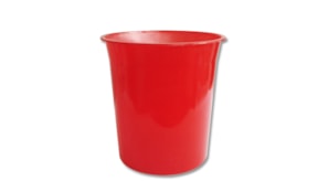 Cesto Papeis Plastico 18 Litros Vermelho Transparente