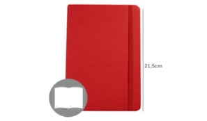 Bloco de Notas Liso 21,5x14,5cm Semi Pele Vermelho 116 Folhas (agenda)