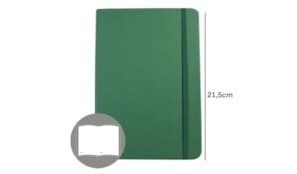 Bloco Notas Liso 21,5x14,5cm Semi Pele Verde Esmeralda 116F)