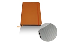 Bloco Notas Pautado 21,5x14,5cm Semi Pele Laranja 116 Folha