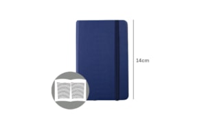 Bloco Notas Pautado 14x9cm Semi Pele Azul 116 Flh agenda
