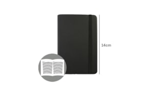 Bloco Notas Pautado 14x9cm Semi Pele Preto 116 Flh agenda