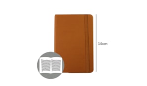 Bloco Notas Pautado 14x9cm Semi Pele Camel 116 Flh (agenda)