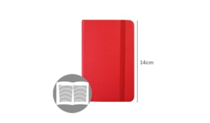 Bloco Notas Pautado 14x9cm Semi Pele Vermelho 116 Flh agenda