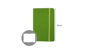 Bloco Notas Liso 14x9cm Semi Pele Verde 116 Folhas