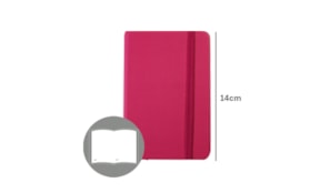 Bloco Notas Liso 14x9cm Semi Pele Rosa 116 Folhas
