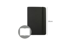 Bloco Notas Liso 14x9cm Semi Pele Preto 116 Folhas