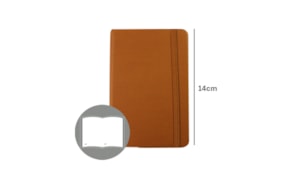 Bloco Notas Liso 14x9cm Semi Pele Camel 116 Folhas