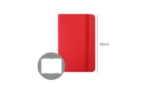 Bloco Notas Liso 14x9cm Semi Pele Vermelho 116 Folhas