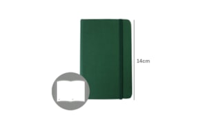 Bloco Notas Liso14x9cm Semi Pele Verde Esmeralda 116 Flh