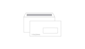 Envelopes 110X220mm c/janela Cx 500un Autodex