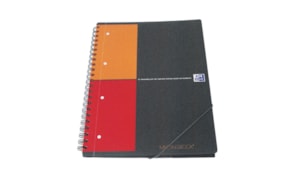 Caderno Espiral Oxford Meeting Book Plastico Quadric. Preto